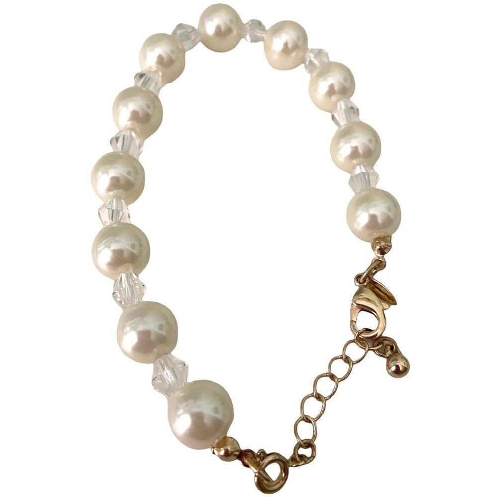 SAQ Faux Pearl with Gold-Tone Bracelet